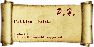 Pittler Holda névjegykártya